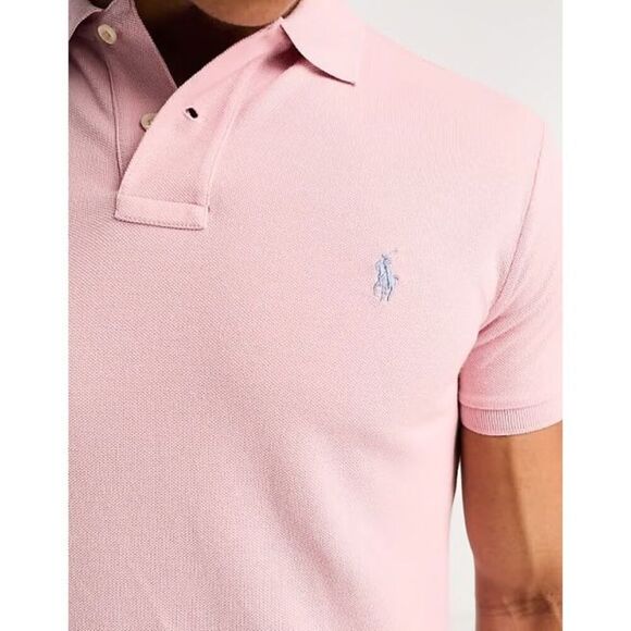 Bundle 2 Polo Ralph Lauren Polo Shirts Pique Cotton Light Pink & Purple L - Picture 2 of 11